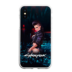 Чехол iPhone XS Max матовый Cyberpunk2077 Vi, цвет: 3D-белый