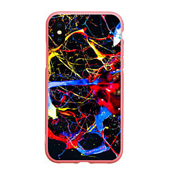 Чехол iPhone XS Max матовый Импрессионизм Vanguard neon pattern