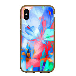 Чехол iPhone XS Max матовый Fashion floral pattern, цвет: 3D-коричневый