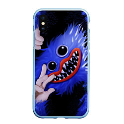 Чехол iPhone XS Max матовый POPPY PLAYTIME ХАГГИ ВАГГИ ПОППИ ПЛЕЙТАЙМ, цвет: 3D-голубой