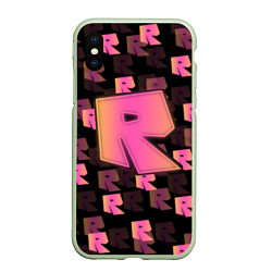 Чехол iPhone XS Max матовый ROBLOX ЛОГО, цвет: 3D-салатовый