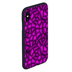 Чехол iPhone XS Max матовый ТЕКСТУРА ФИОЛЕТОВЫЙ КАМЕНЬ, цвет: 3D-черный — фото 2