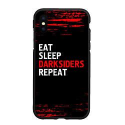 Чехол iPhone XS Max матовый Eat Sleep Darksiders Repeat Краска, цвет: 3D-черный