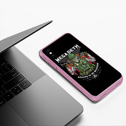 Чехол iPhone XS Max матовый MEGADETH killing is my business, цвет: 3D-розовый — фото 2