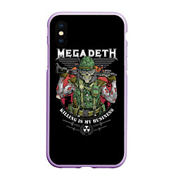 Чехол iPhone XS Max матовый MEGADETH killing is my business, цвет: 3D-сиреневый