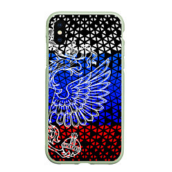 Чехол iPhone XS Max матовый Флаг russia