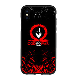 Чехол iPhone XS Max матовый God of War Ragnarok герой лого