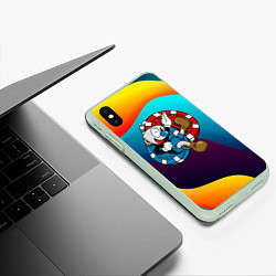 Чехол iPhone XS Max матовый Cuphead Чашечки, цвет: 3D-салатовый — фото 2