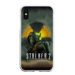 Чехол iPhone XS Max матовый S T A L K E R 2 Heart of Chernobyl Сталкер 2 Сердц, цвет: 3D-белый