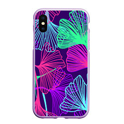 Чехол iPhone XS Max матовый Neon color pattern Fashion 2023, цвет: 3D-сиреневый