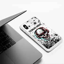Чехол iPhone XS Max матовый Thomas Mraz - ЧЕРЕП - Краска, цвет: 3D-белый — фото 2
