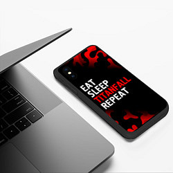 Чехол iPhone XS Max матовый Eat Sleep Titanfall Repeat Милитари, цвет: 3D-черный — фото 2