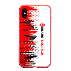 Чехол iPhone XS Max матовый GEARS TACTICS texture, цвет: 3D-красный
