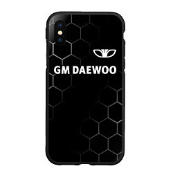 Чехол iPhone XS Max матовый DAEWOO Соты, цвет: 3D-черный