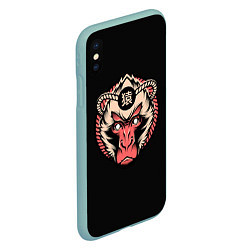 Чехол iPhone XS Max матовый Символ обезьяны, цвет: 3D-мятный — фото 2