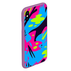 Чехол iPhone XS Max матовый Color abstract pattern Summer, цвет: 3D-фиолетовый — фото 2