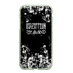 Чехол iPhone XS Max матовый LED ZEPPELIN texture вода, цвет: 3D-салатовый