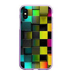 Чехол iPhone XS Max матовый Colored Geometric 3D pattern