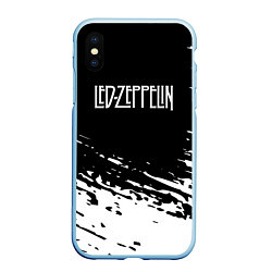 Чехол iPhone XS Max матовый LED ZEPPELIN ЛЕД ЗЕППЕЛИН, цвет: 3D-голубой