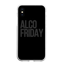 Чехол iPhone XS Max матовый Alco friday, цвет: 3D-белый