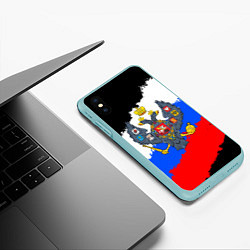 Чехол iPhone XS Max матовый Россия - имперский герб, цвет: 3D-мятный — фото 2