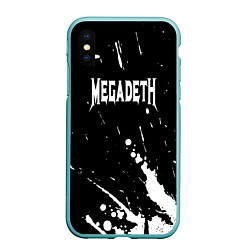 Чехол iPhone XS Max матовый Megadeth, цвет: 3D-мятный