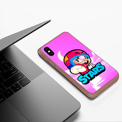 Чехол iPhone XS Max матовый Иконка brawlstars Бонни Bonny, цвет: 3D-коричневый — фото 2