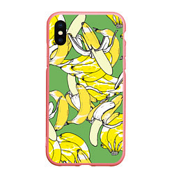 Чехол iPhone XS Max матовый Banana pattern Summer Food