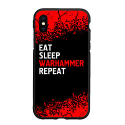 Чехол iPhone XS Max матовый Eat Sleep Warhammer Repeat - Спрей, цвет: 3D-черный