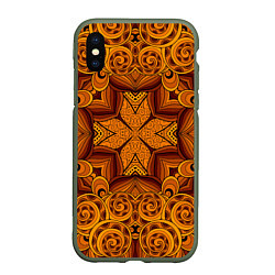 Чехол iPhone XS Max матовый Классическая абстракция, цвет: 3D-темно-зеленый