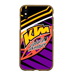 Чехол iPhone XS Max матовый KTM VINTAGE 90S, цвет: 3D-коричневый