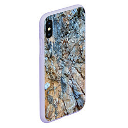 Чехол iPhone XS Max матовый Скала Текстура, цвет: 3D-светло-сиреневый — фото 2