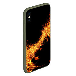 Чехол iPhone XS Max матовый Огонь Стихия, цвет: 3D-темно-зеленый — фото 2