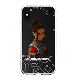 Чехол iPhone XS Max матовый Панам арт Cyberpunk 2077