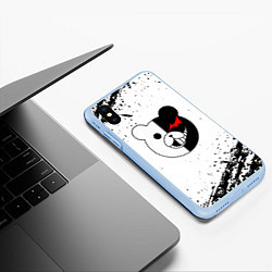 Чехол iPhone XS Max матовый Monokuma монокума, цвет: 3D-голубой — фото 2