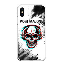 Чехол iPhone XS Max матовый Post Malone - ЧЕРЕП - Арт, цвет: 3D-белый