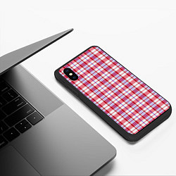 Чехол iPhone XS Max матовый Клетчатая сумка челночника паттерн Дань 90-ым, цвет: 3D-черный — фото 2