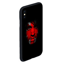 Чехол iPhone XS Max матовый Red Hot Chili Peppers солист группы лицо, цвет: 3D-черный — фото 2