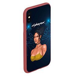 Чехол iPhone XS Max матовый Panam Панам рисунок Cyberpunk2077, цвет: 3D-красный — фото 2