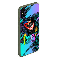 Чехол iPhone XS Max матовый POPPY PLAYTIME HAGGY WAGGY - ПОППИ ПЛЕЙТАЙМ цветно, цвет: 3D-темно-зеленый — фото 2