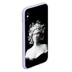 Чехол iPhone XS Max матовый Горгона медуза medusa gorgon, цвет: 3D-светло-сиреневый — фото 2