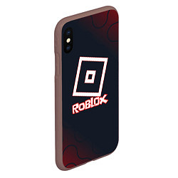 Чехол iPhone XS Max матовый Roblox : logo, цвет: 3D-коричневый — фото 2