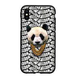 Чехол iPhone XS Max матовый Panda Look, цвет: 3D-черный