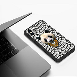 Чехол iPhone XS Max матовый Panda Look, цвет: 3D-черный — фото 2