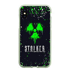 Чехол iPhone XS Max матовый Stalker сталкер брызги, цвет: 3D-салатовый