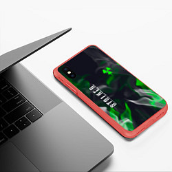 Чехол iPhone XS Max матовый S T A L K E R 2 пламя, цвет: 3D-красный — фото 2