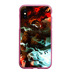 Чехол iPhone XS Max матовый BERSERK В ПЕПЛЕ, цвет: 3D-малиновый