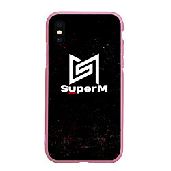 Чехол iPhone XS Max матовый Superm мелкие брызги красок, цвет: 3D-розовый