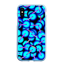 Чехол iPhone XS Max матовый ТЕКСТУРА ШАРОВ, цвет: 3D-голубой