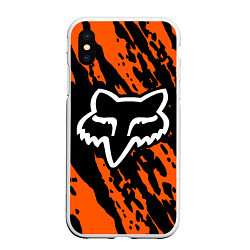 Чехол iPhone XS Max матовый FOX MOTOCROSS ORANGE